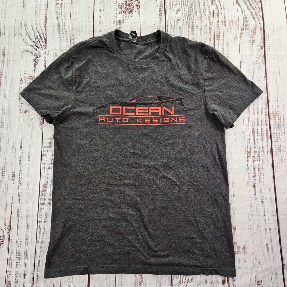 Ocean Auto Designs Gray Short Sleeve Cotton Blend T-Shirt Men's M